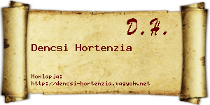 Dencsi Hortenzia névjegykártya